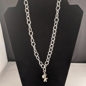 K Heart Charm Necklace